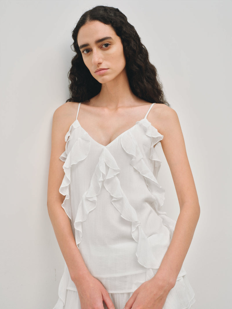 Top camisero con vuelo