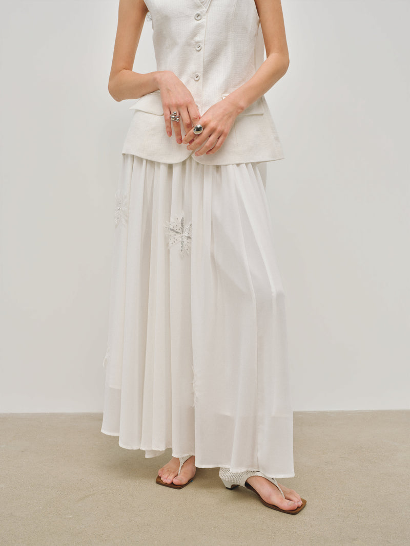 Aeris Embroidered Sheer Skirt