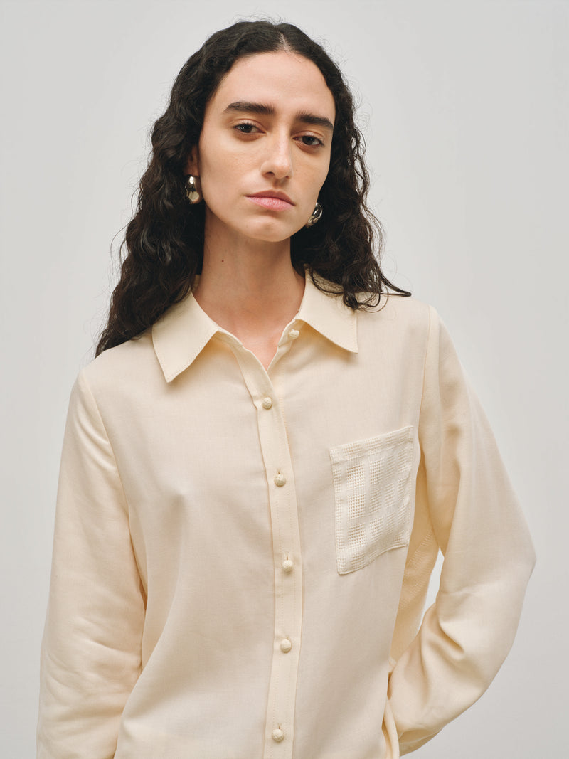 Tivren Camisa con Bolsillo