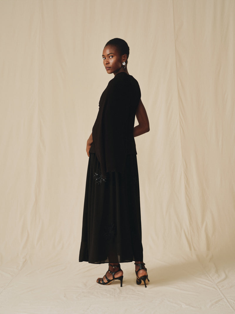 Aeris Embroidered Sheer Skirt