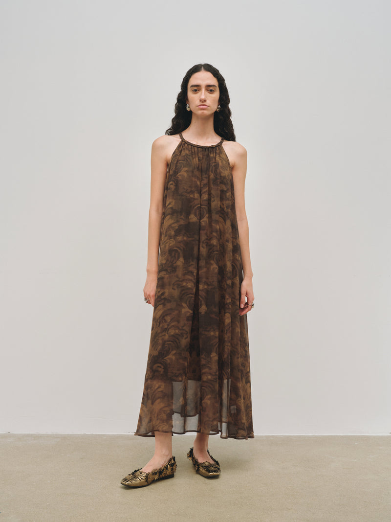 Robe dos nu imprimée Iria