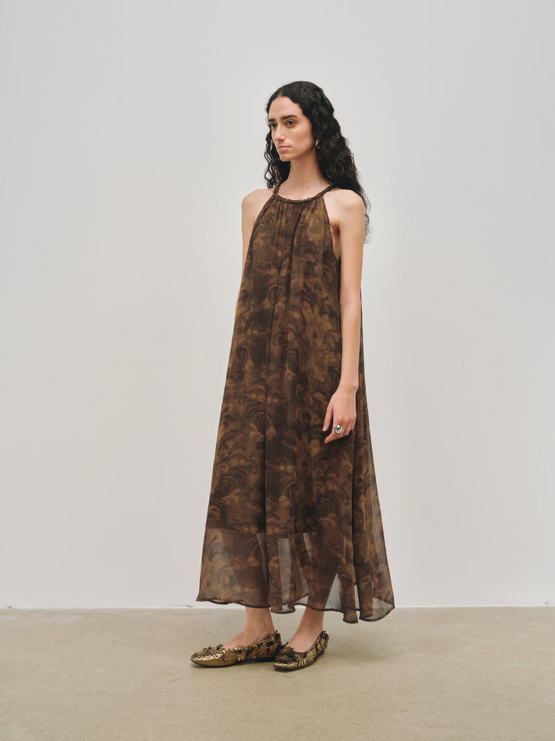 Robe dos nu imprimée Iria