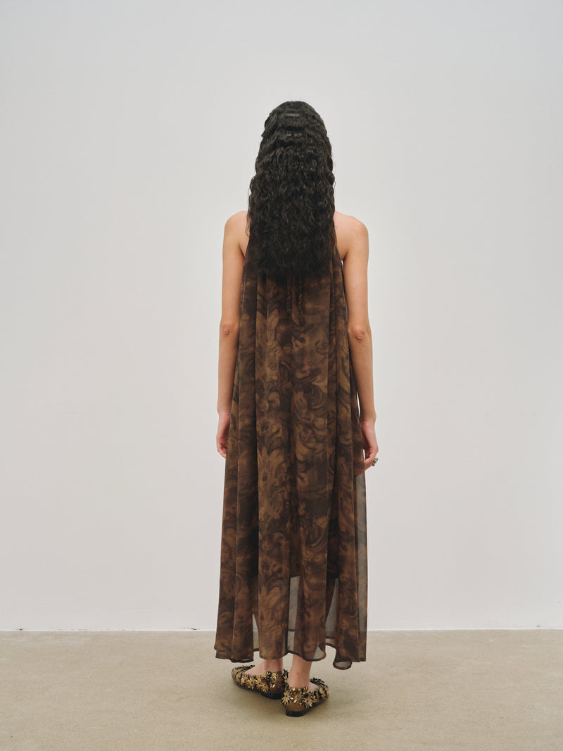 Robe dos nu imprimée Iria