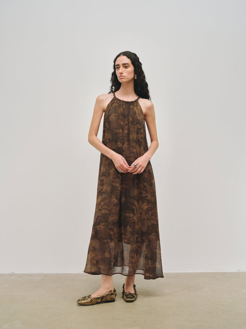 Robe dos nu imprimée Iria
