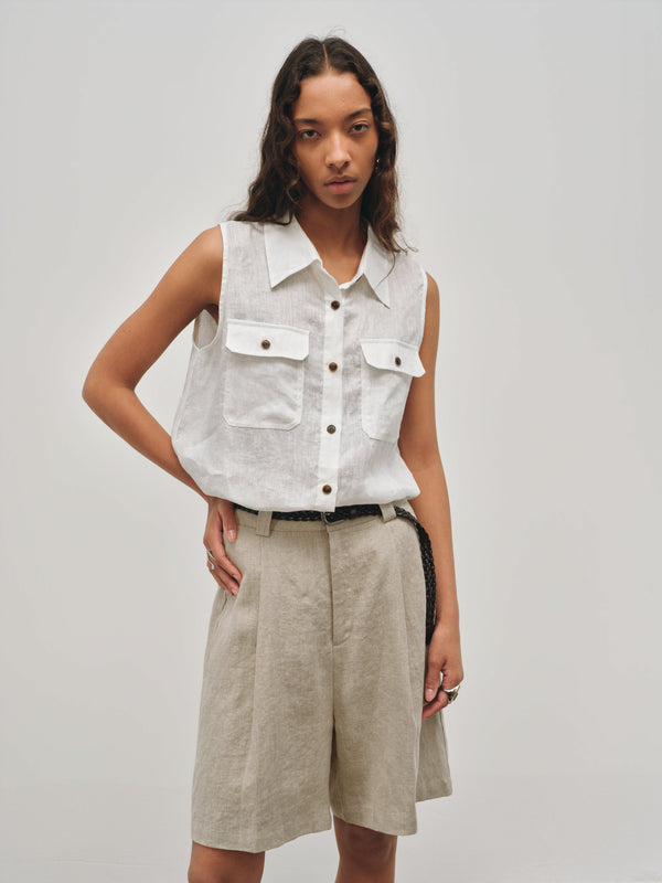 Camisa utilitaria de lino Islet