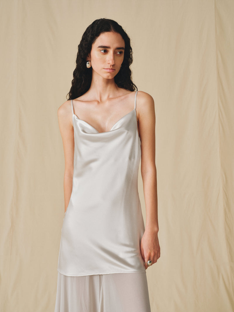 Zephyr Sheer-Hem Slip Dress