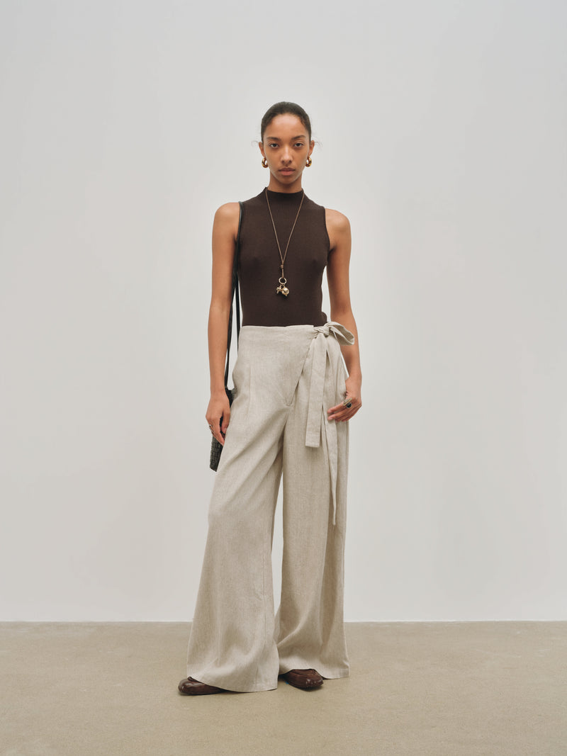 Solace Wrap Linen Trousers
