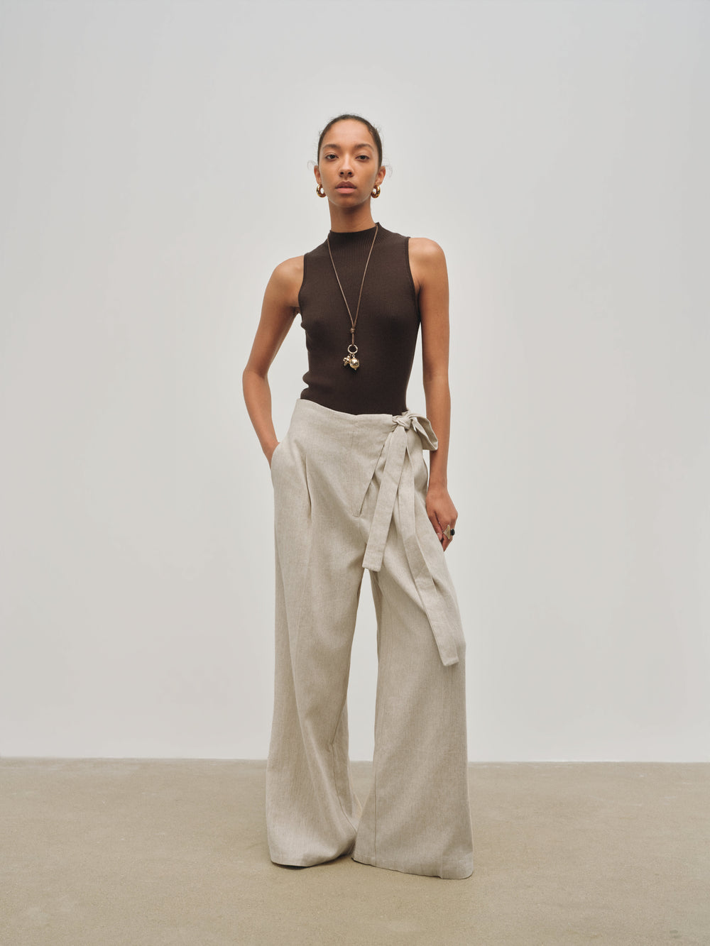 Solace Wrap Linen Trousers