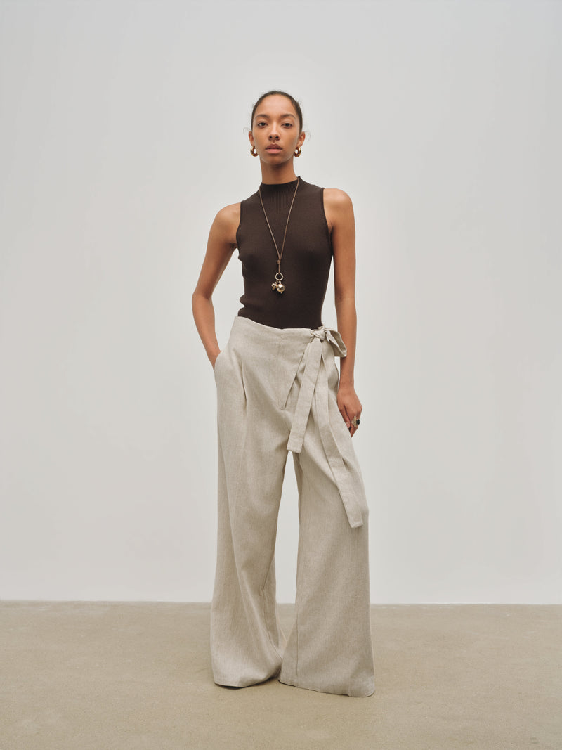 Solace Wrap Linen Trousers