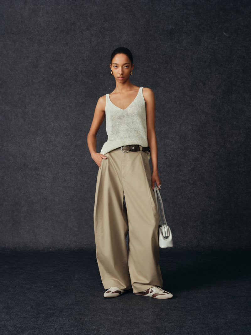 Tencel Belted Wide Trousers