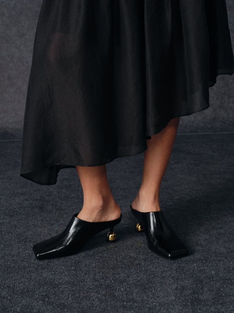 YAOSAN Mules en cuir croco