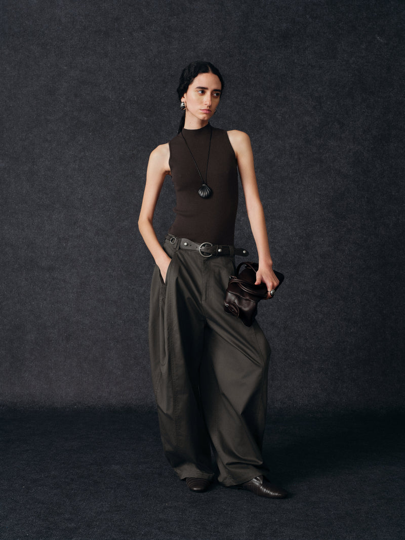 Tencel Belted Wide Trousers