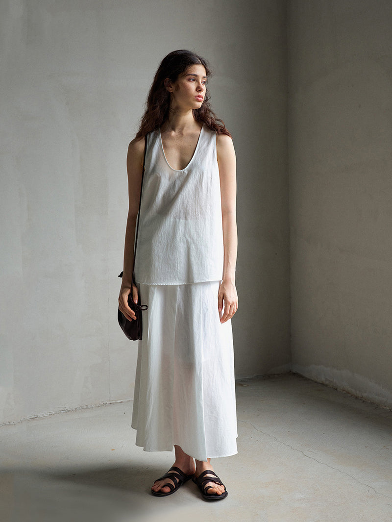 Inkveil Pleated Flare Skirt