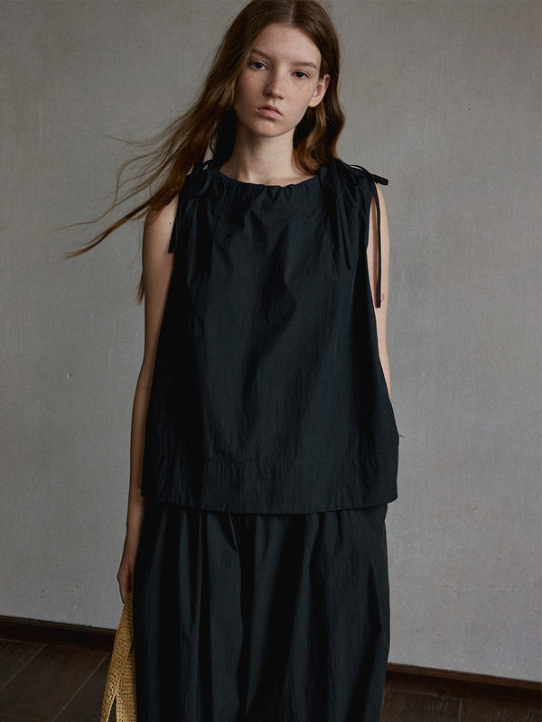 Haze Drawstring Boatneck Top