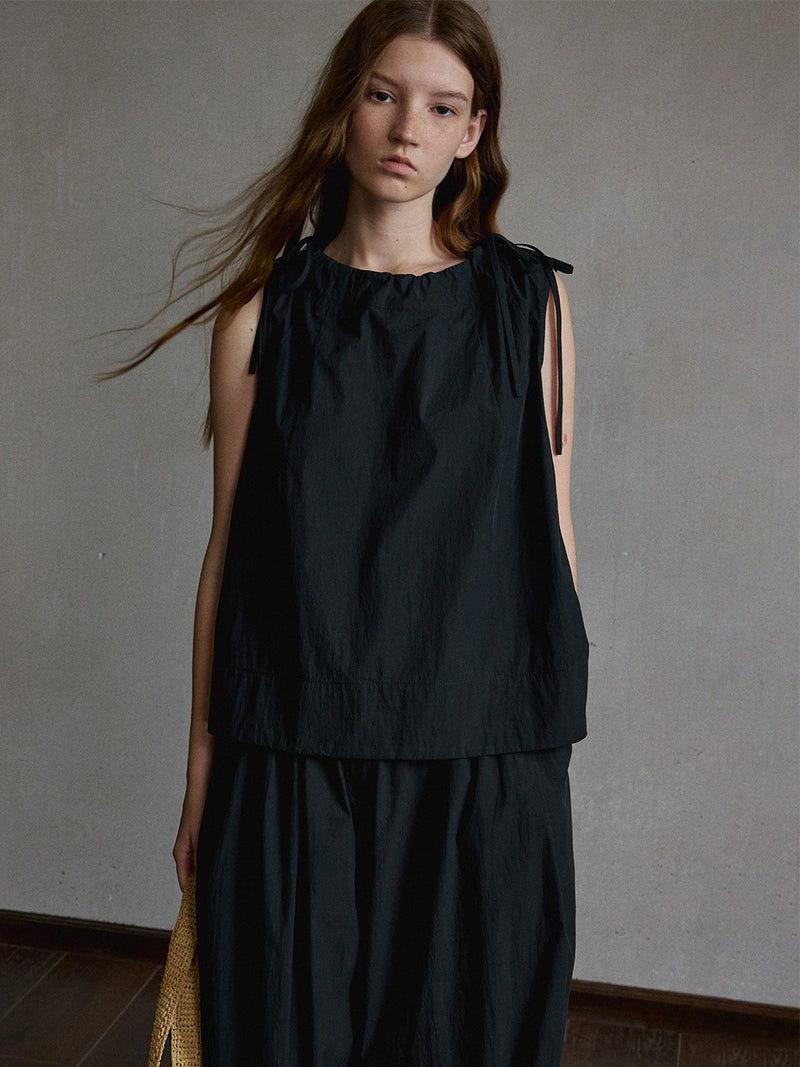 Haze Drawstring Boatneck Top