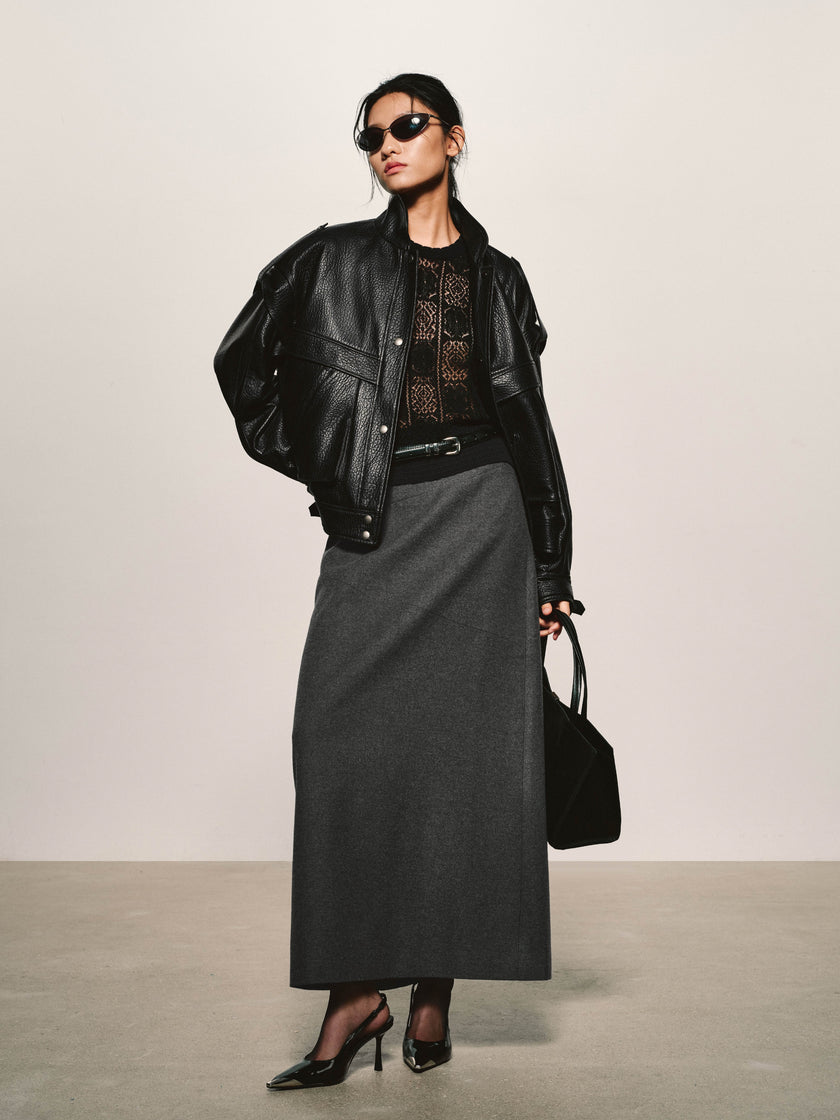 Grained Leather Jacket