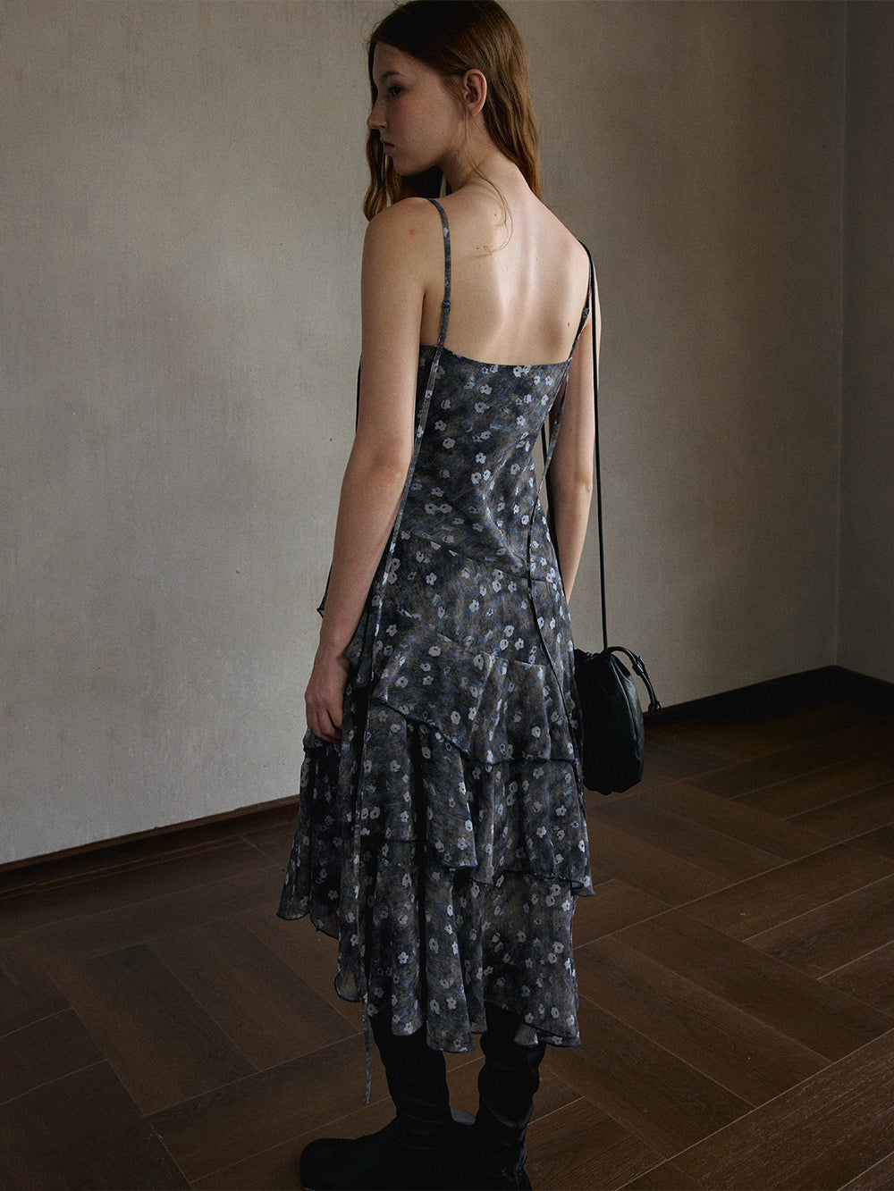 Quartz Asymmetric Ruffle Dress