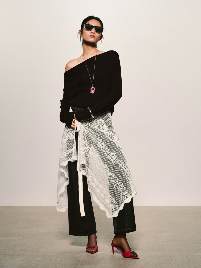 Rigid Cotton Wide-Leg