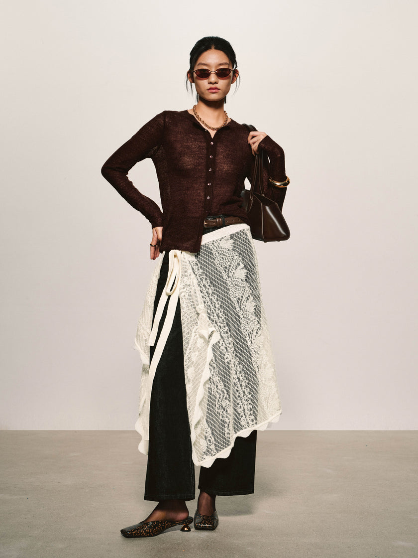 Cárdigan vaporoso transparente