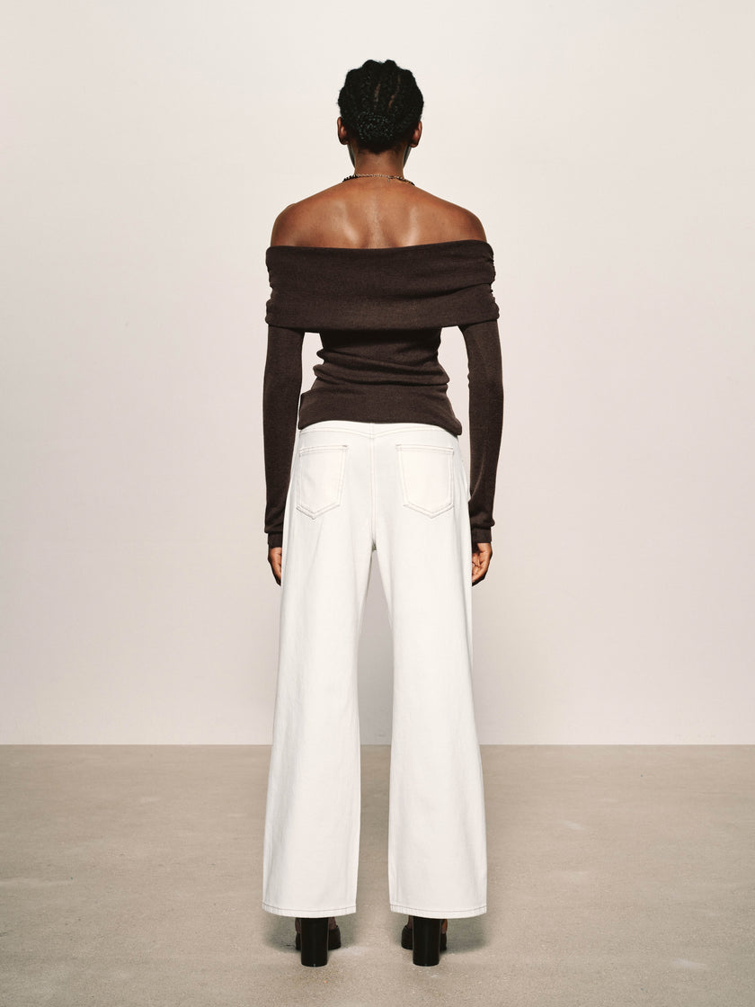 Bardot Folded Wool Top