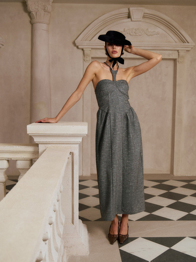 Ysee Halter Wool Dress