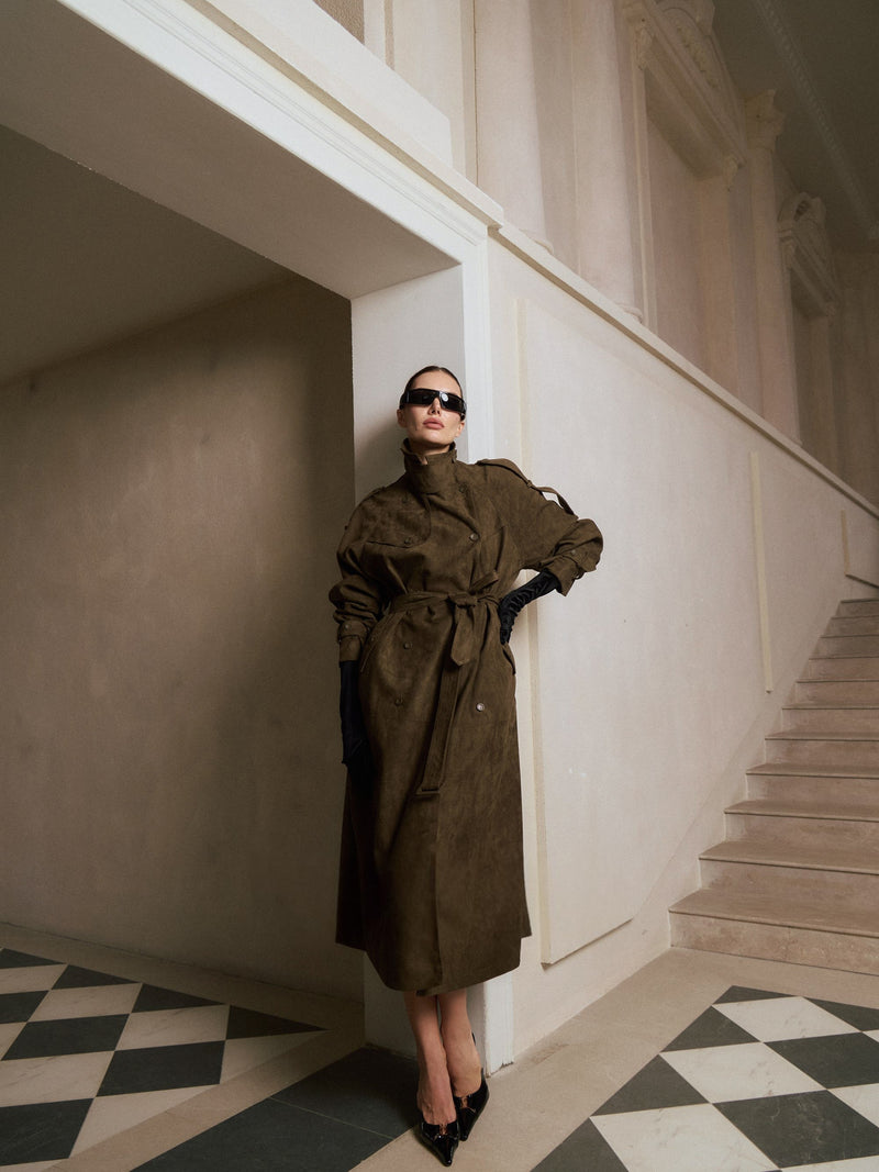 Liora Draped Trench Coat