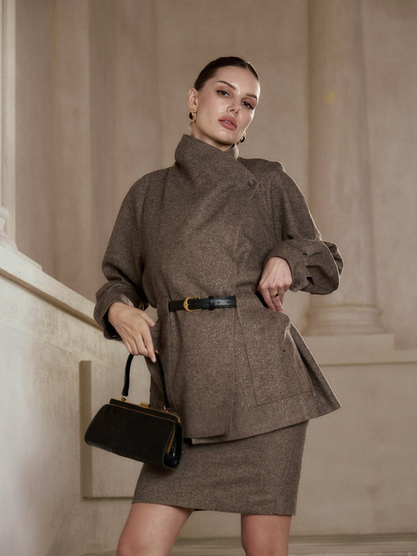 Daria Belted Wool Blazer