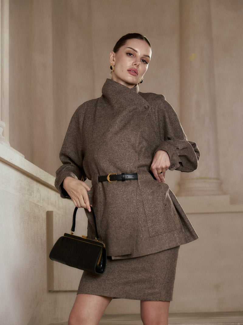 Daria Belted Wool Blazer