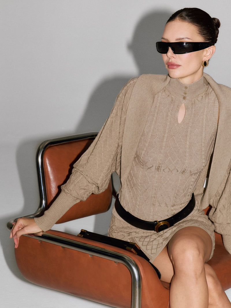 Suri Draped Wool Cardigan