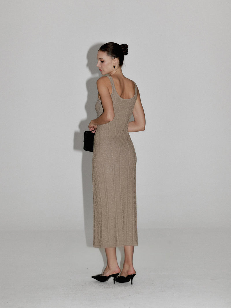 Elara Ribbed Wool Dress