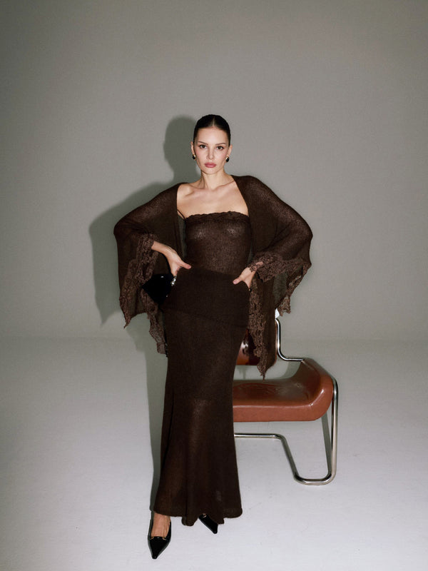 Thea Asymmetric Mohair Skirt