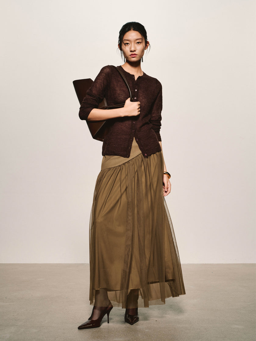 Cárdigan vaporoso transparente