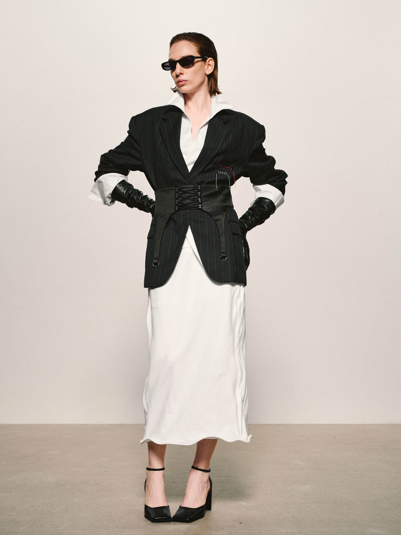 Blanc Column Skirt