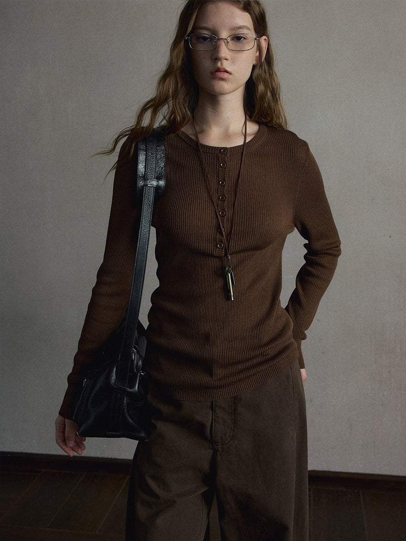 Senna Ribbed Henley Top
