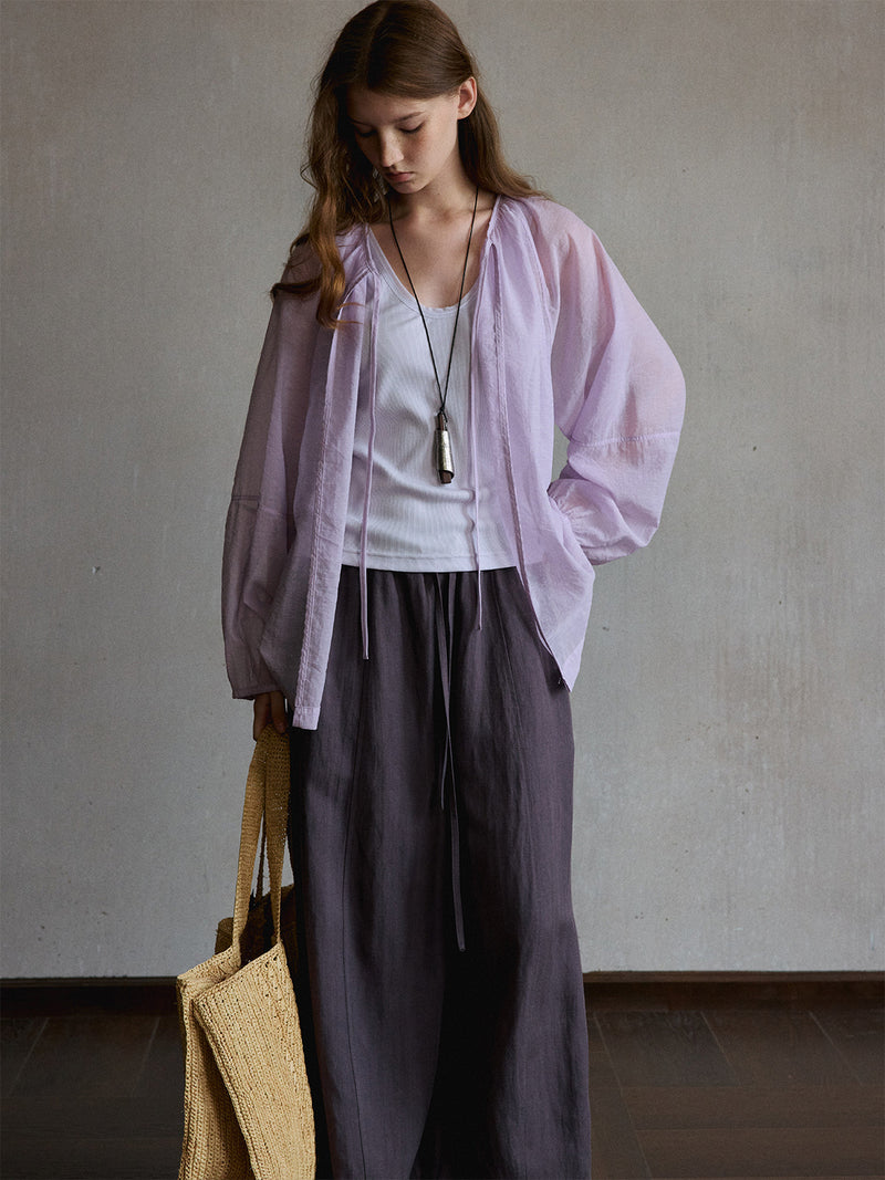 Haze Sheer Drawstring Cover-Up