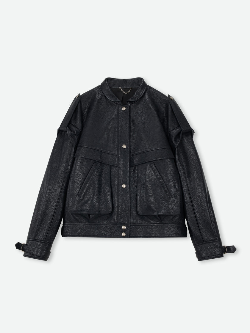 Grained Leather Jacket