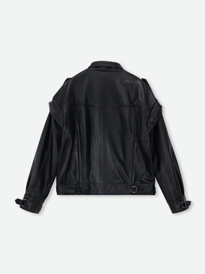 Grained Leather Jacket