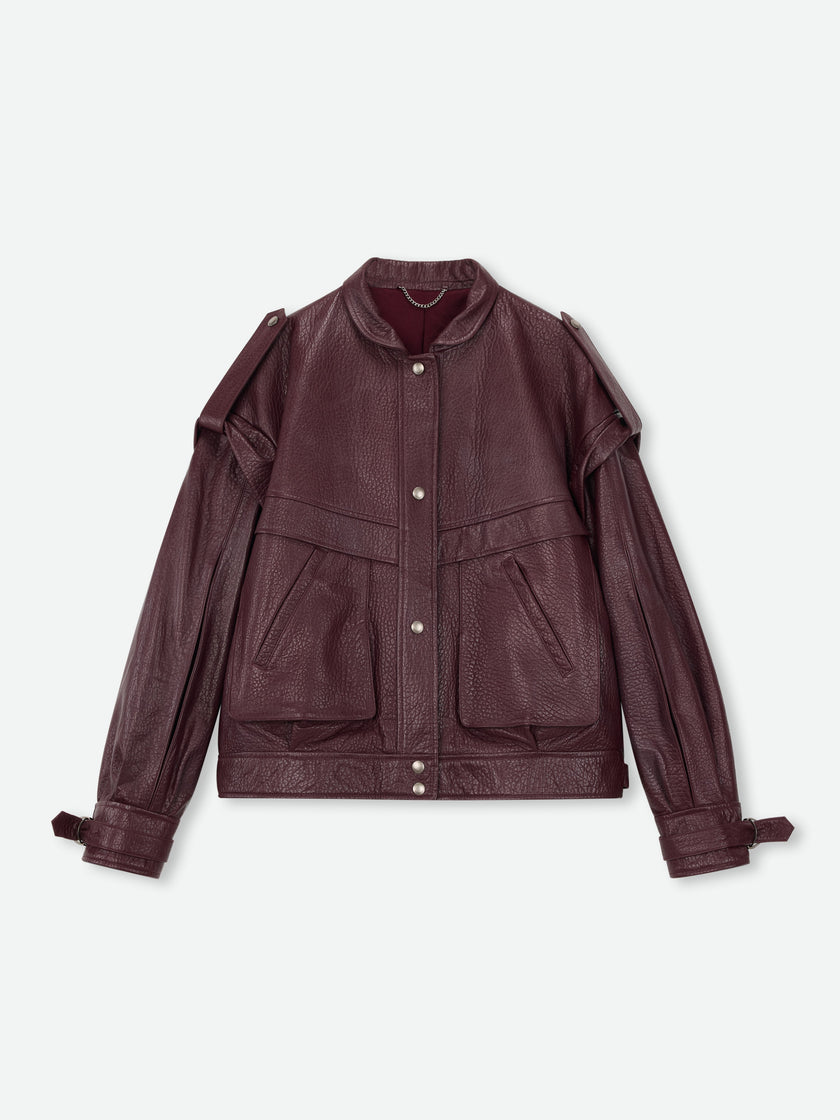 Grained Leather Jacket