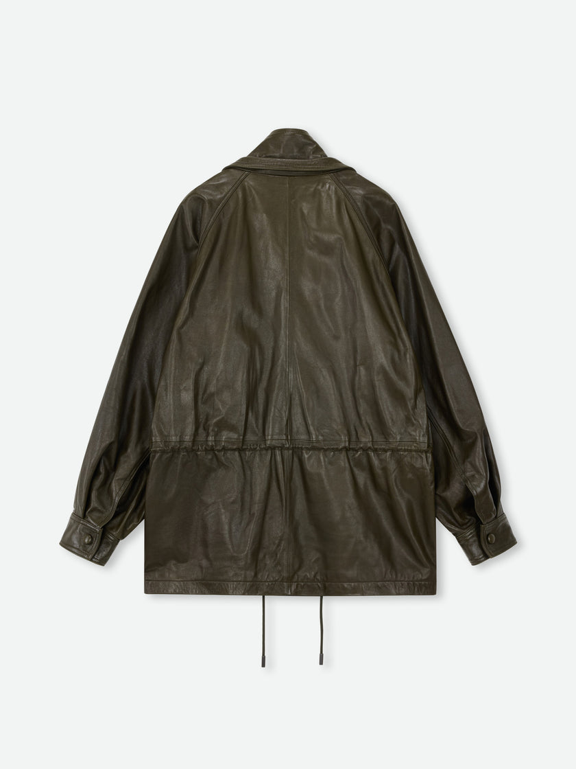 Lustrous Waxed Leather Jacket