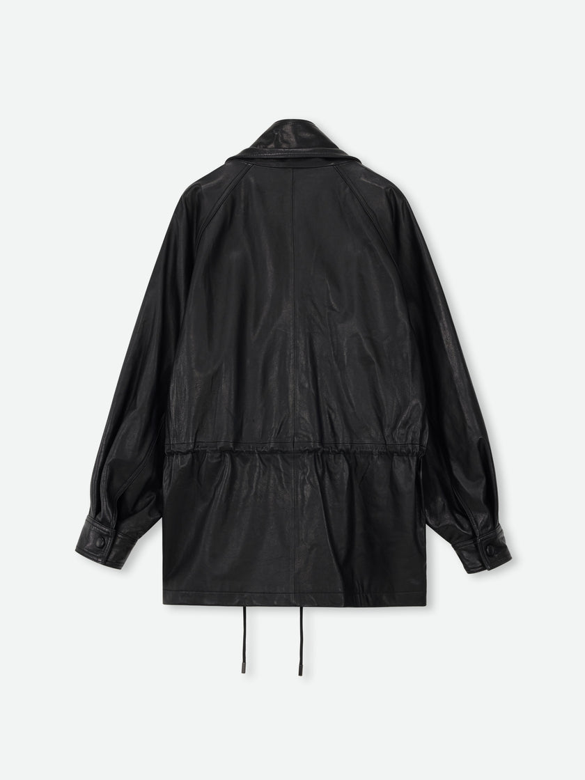 Lustrous Waxed Leather Jacket