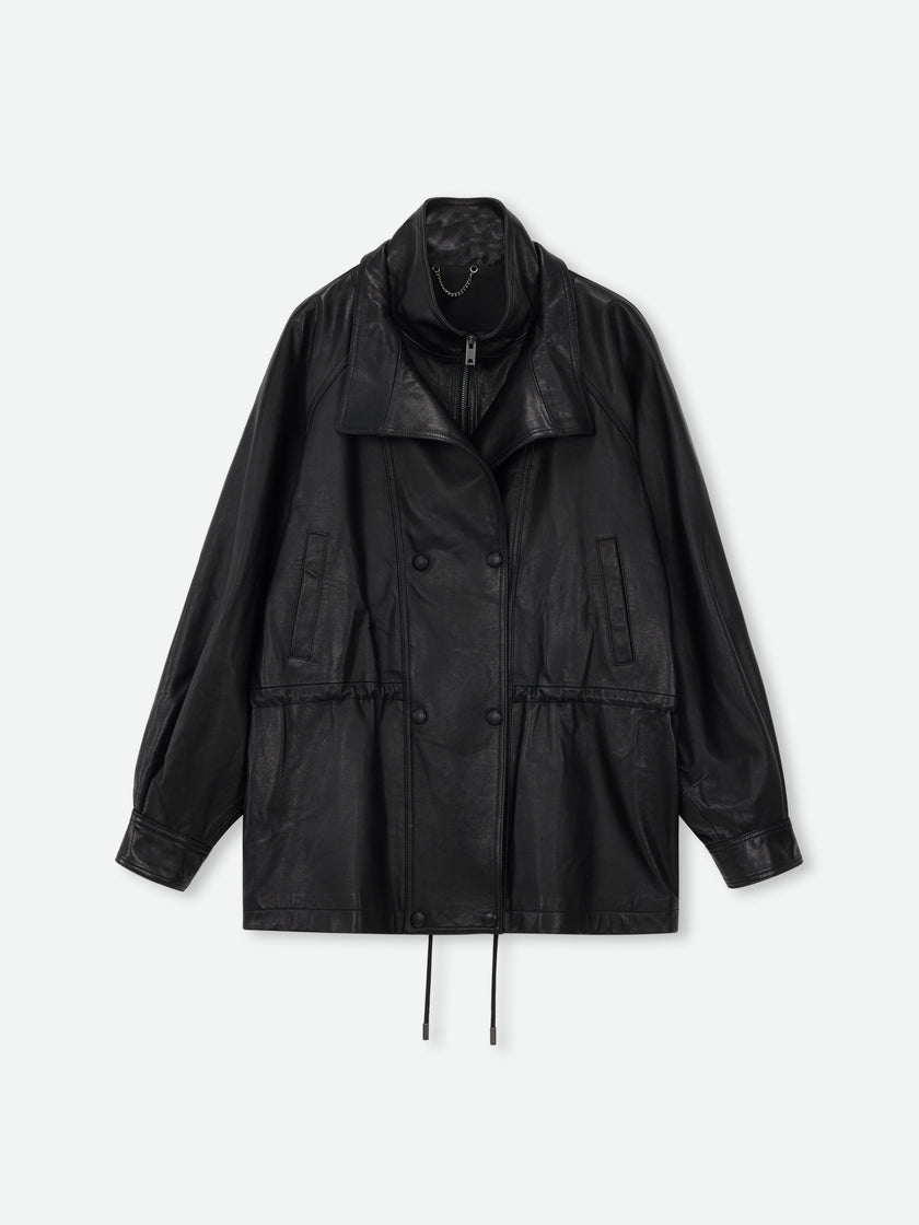 Lustrous Waxed Leather Jacket