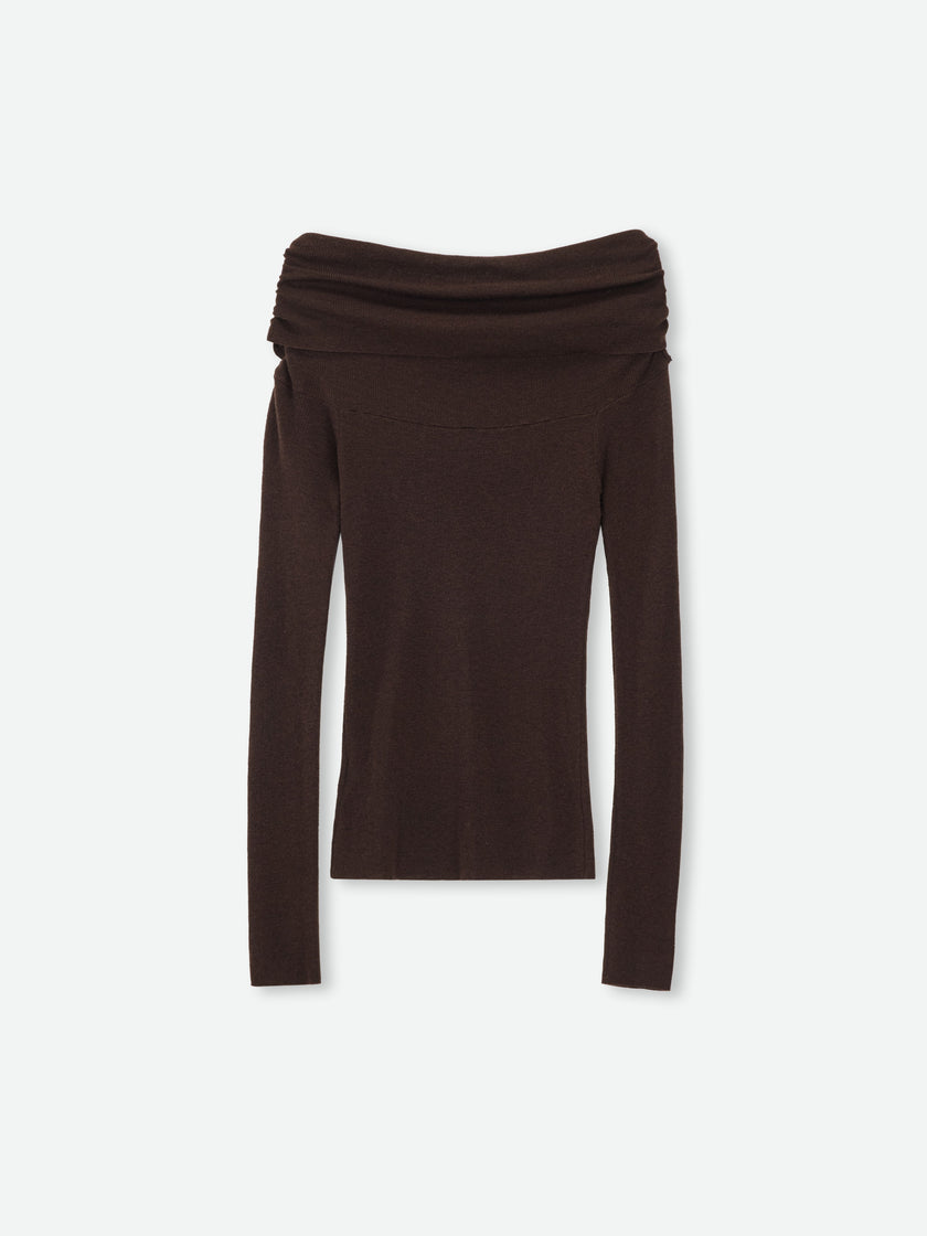 Bardot Folded Wool Top