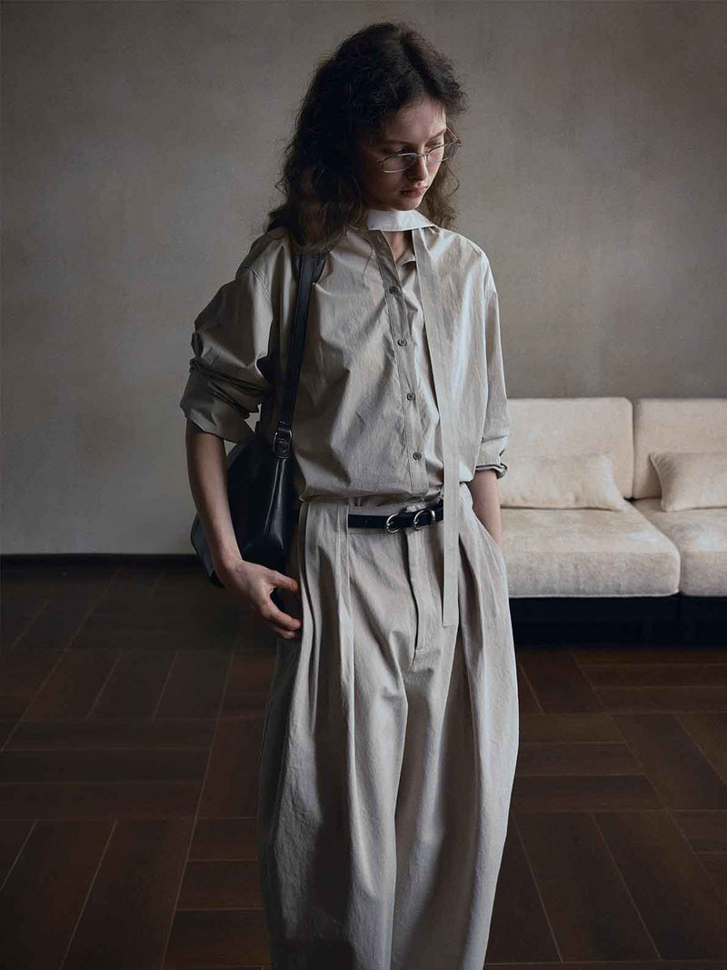 Sable Tie-Placket Shirt