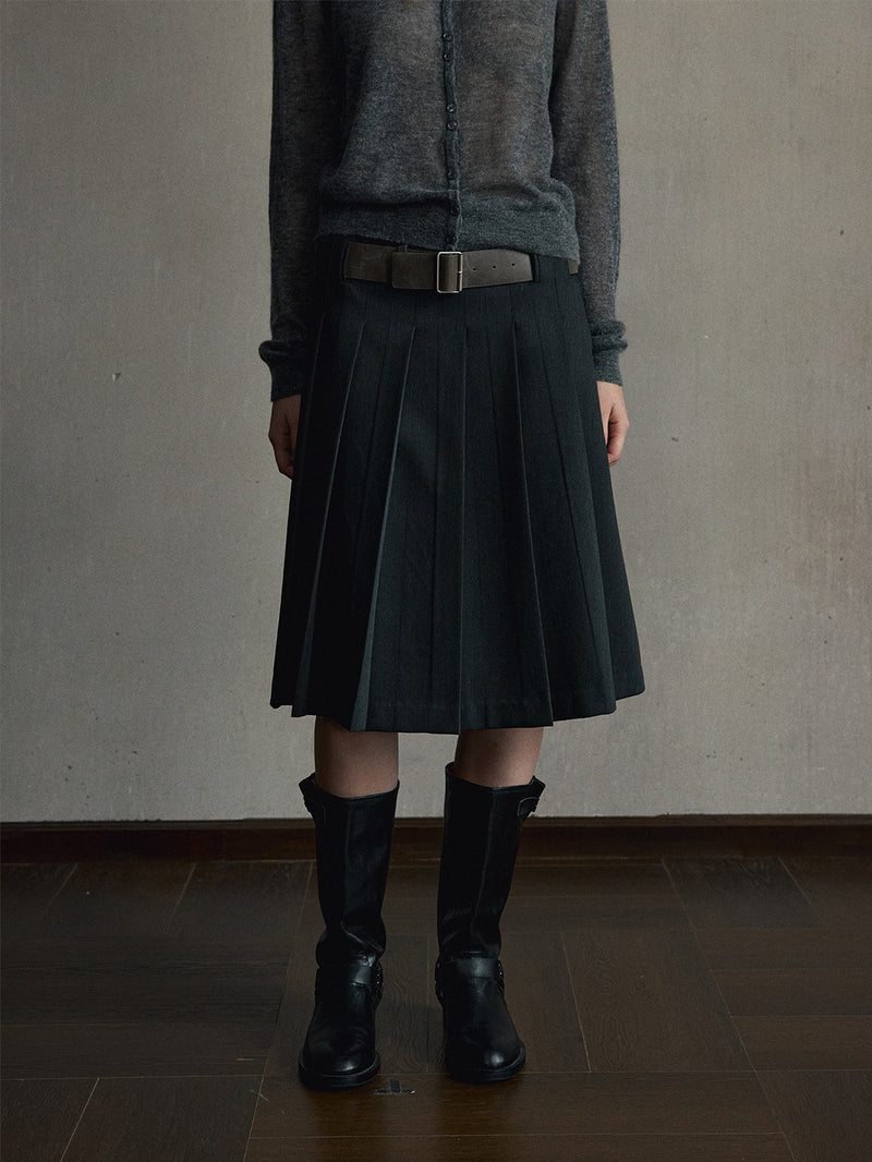 Faye Pleated Midi Skirt