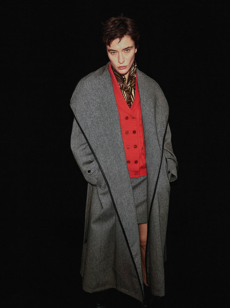 Manteau Neris en laine à finitions contrastantes