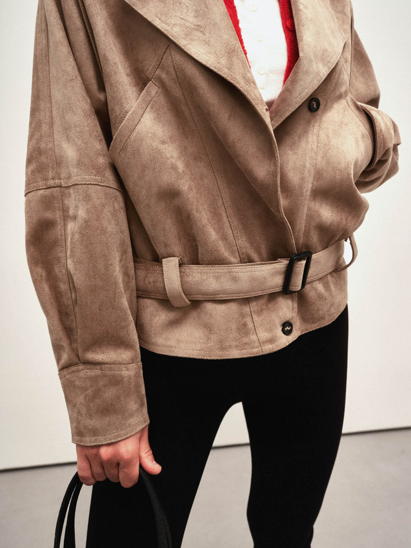 Aven Belted Cropped Jacket