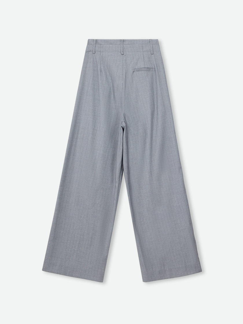 Pinstripe Wide-Leg Trouser