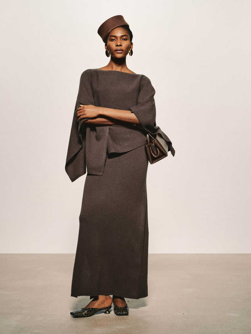 Umber Wool Cape