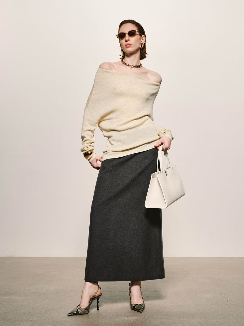 Drift de punto con hombros descubiertos