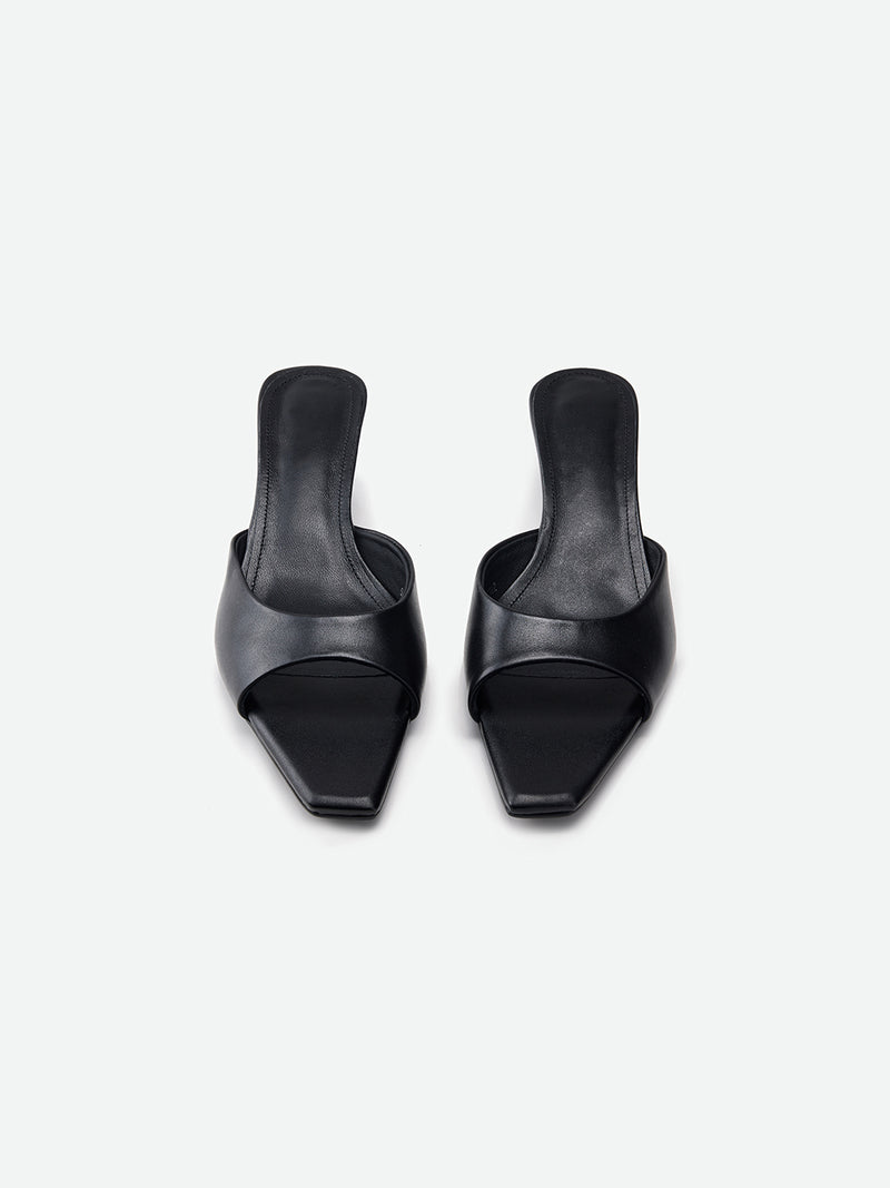 Square Leather Mule